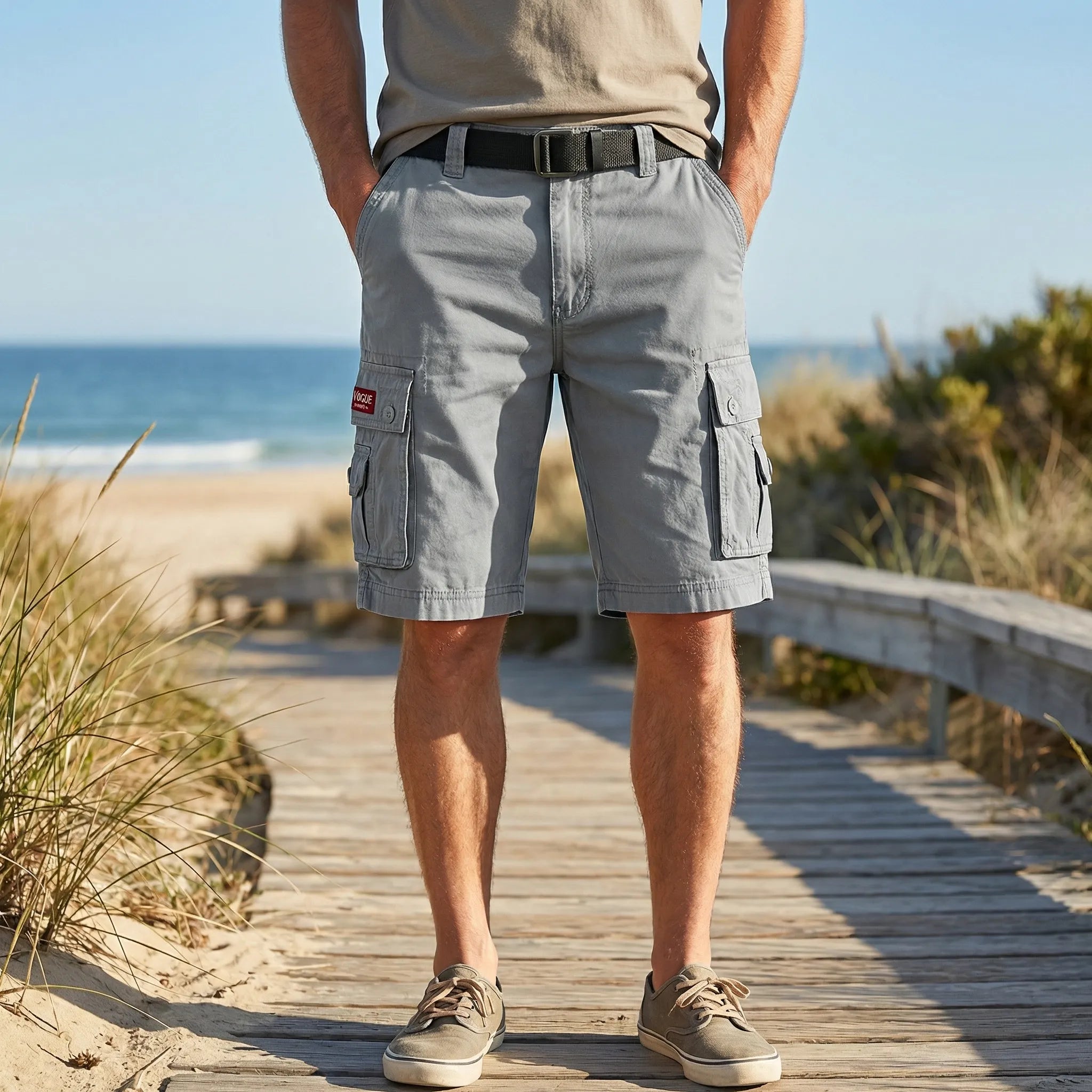 Short cargo pour homme | Poches multiples avec cordon