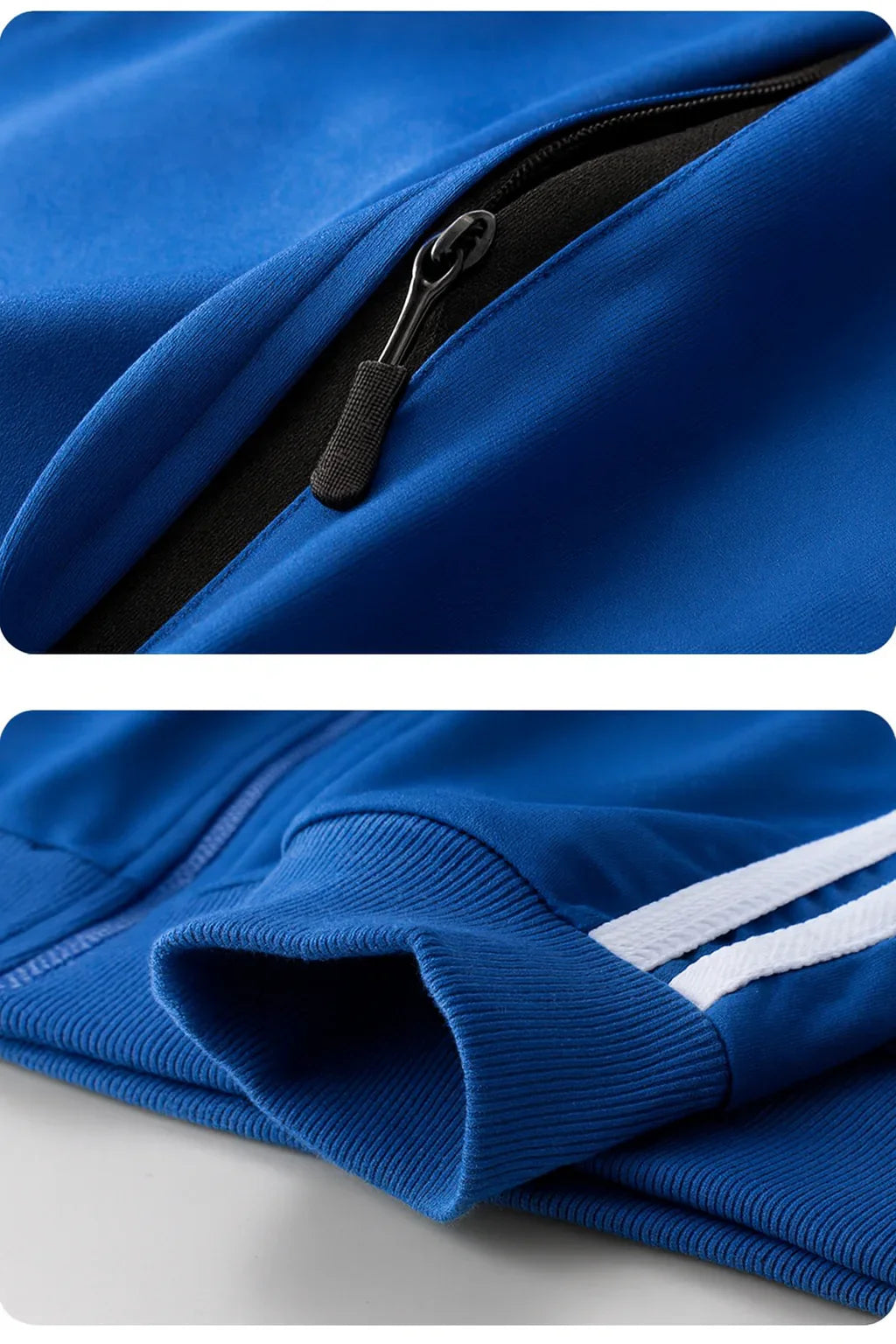 Herre træningsdragt | Sporty tracksuit med lynlås og stribedesign