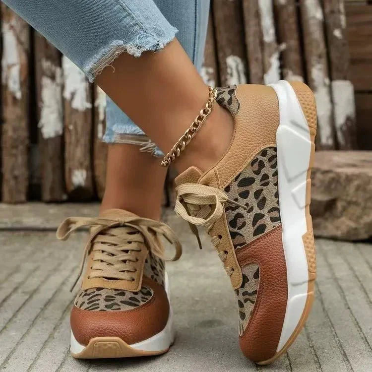 Stilfulde dames sneakers med dyreprint og komfortabel pasform