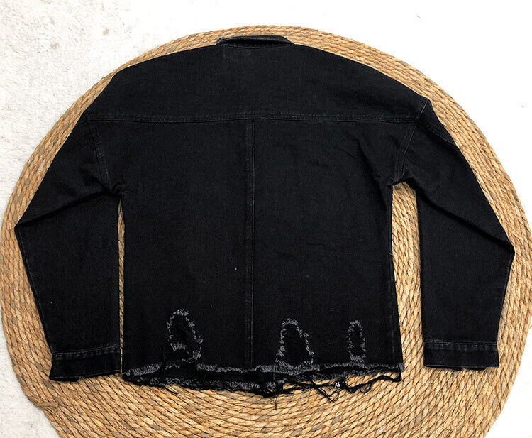 Dame denimjakke | Oversized denimjakke med knapper