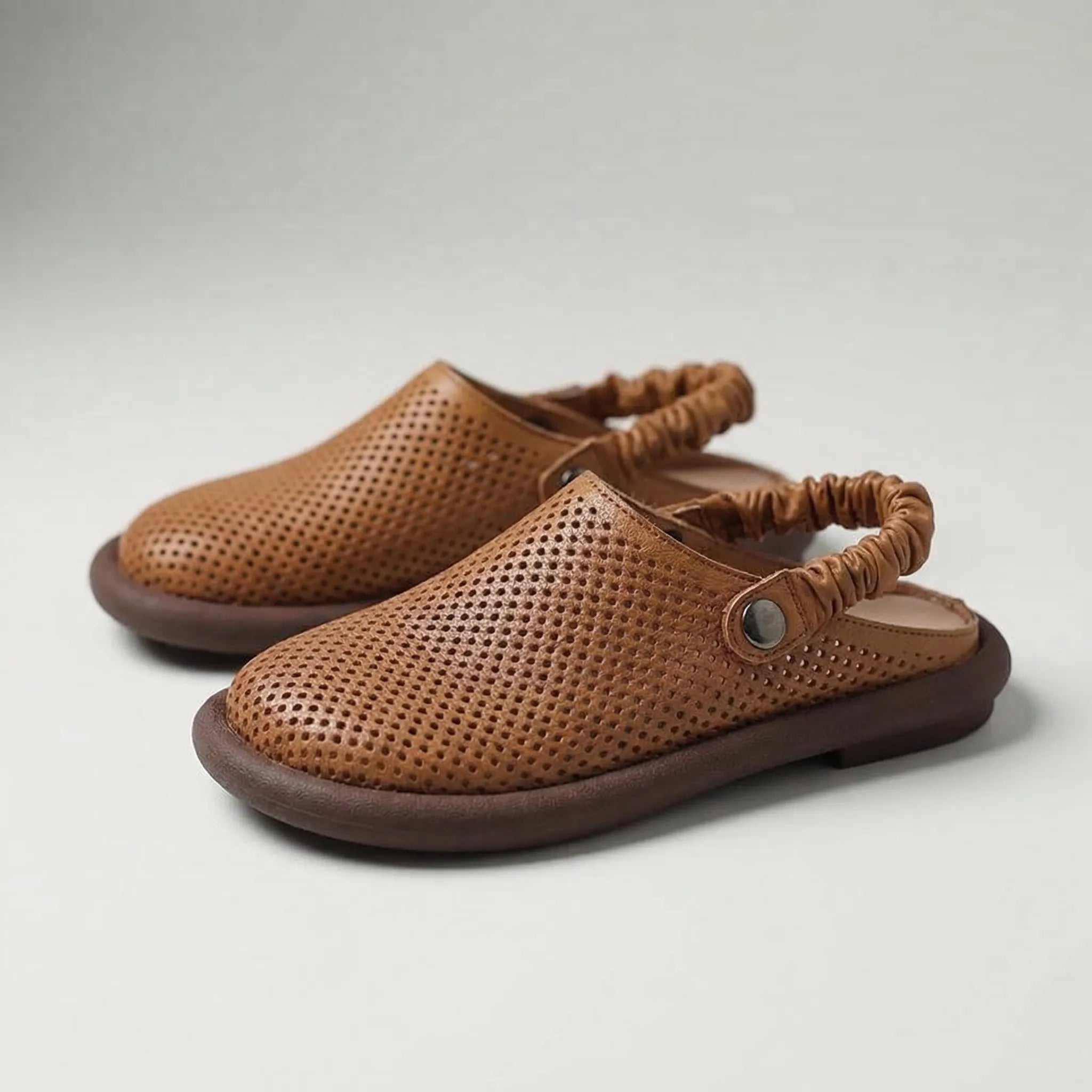 Chaussures sans lacets pour femme | Sabots confortables à perforations et bride