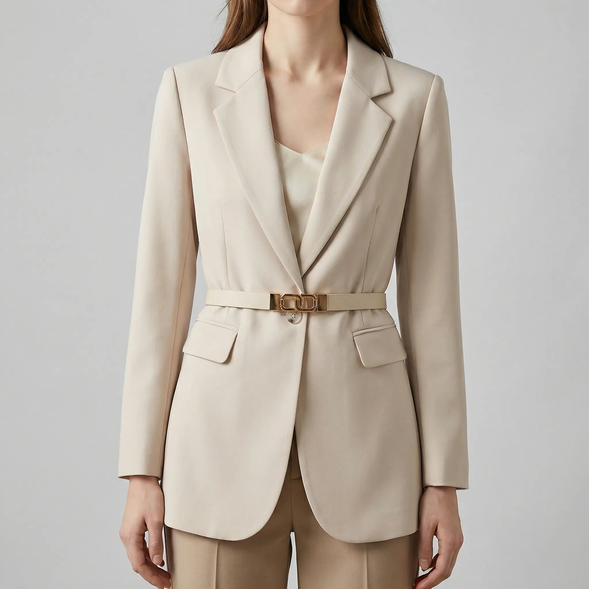 Dameblazer | Figursyet blazer med bælte