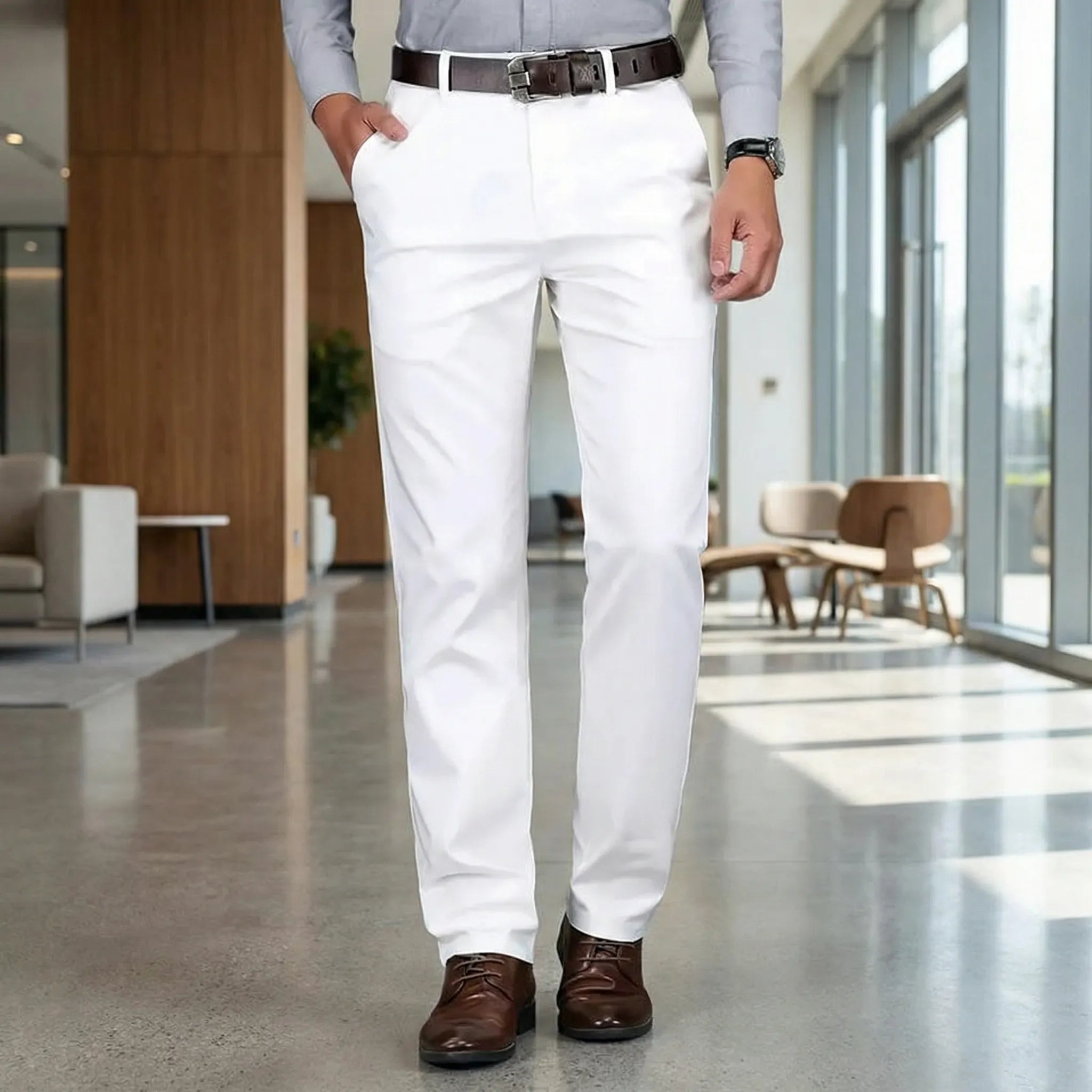 Elegante bukser herre | Slim fit habitbukser