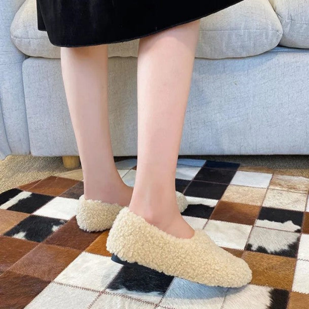 Dame hjemmesko | Bløde ballerinaer i hyggeligt vinterdesign