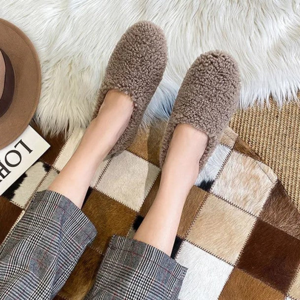 Dame hjemmesko | Bløde ballerinaer i hyggeligt vinterdesign