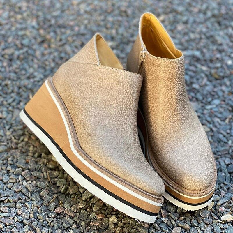 Dame støvler | Enkeltstøvler med plateau og moderne snit