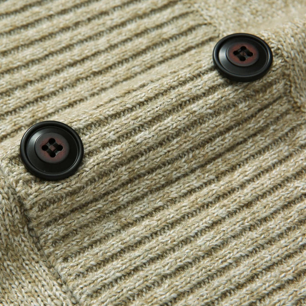 Herre cardigan med dobbelt 6