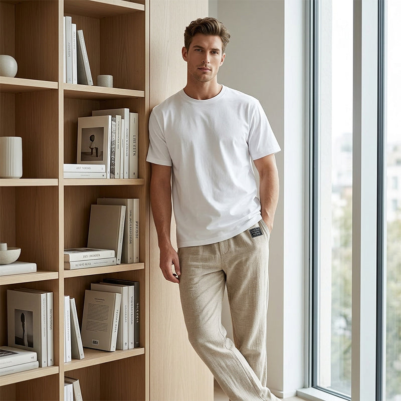 Herrebukser | Luftige casual bukser med løs pasform