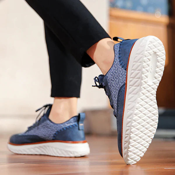 Herresneakers | Oxford sneaker med præget detalje og dæmpende sål