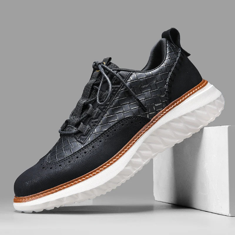 Herresneakers | Oxford sneaker med præget detalje og dæmpende sål