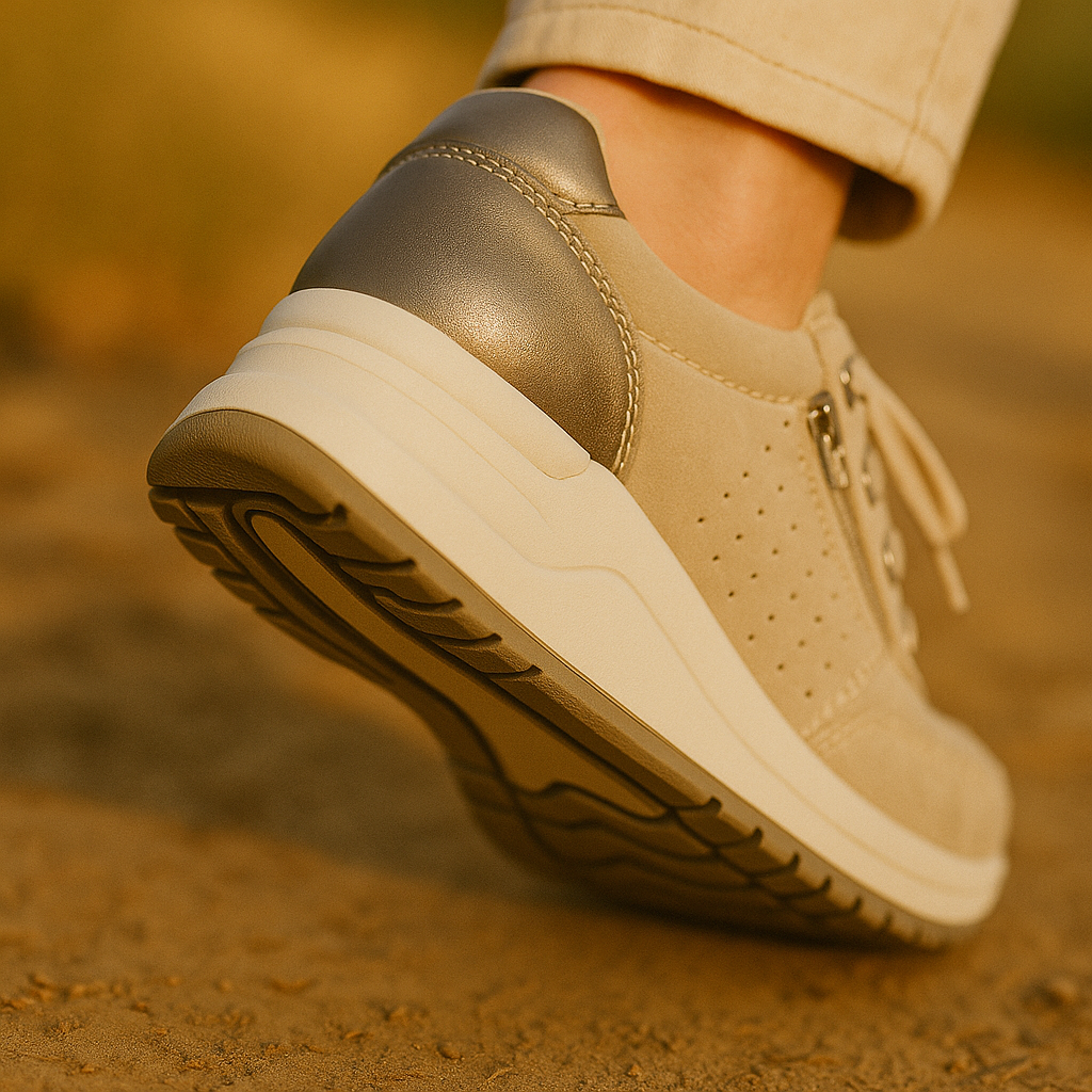 Komfortable dames-sneakers med snøredesign