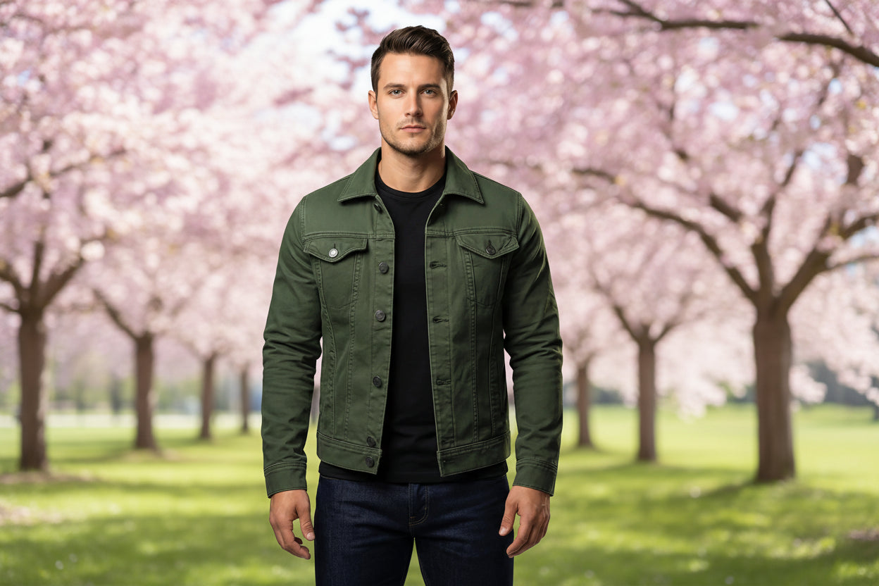 Jakke herre | Slim fit denimjakke