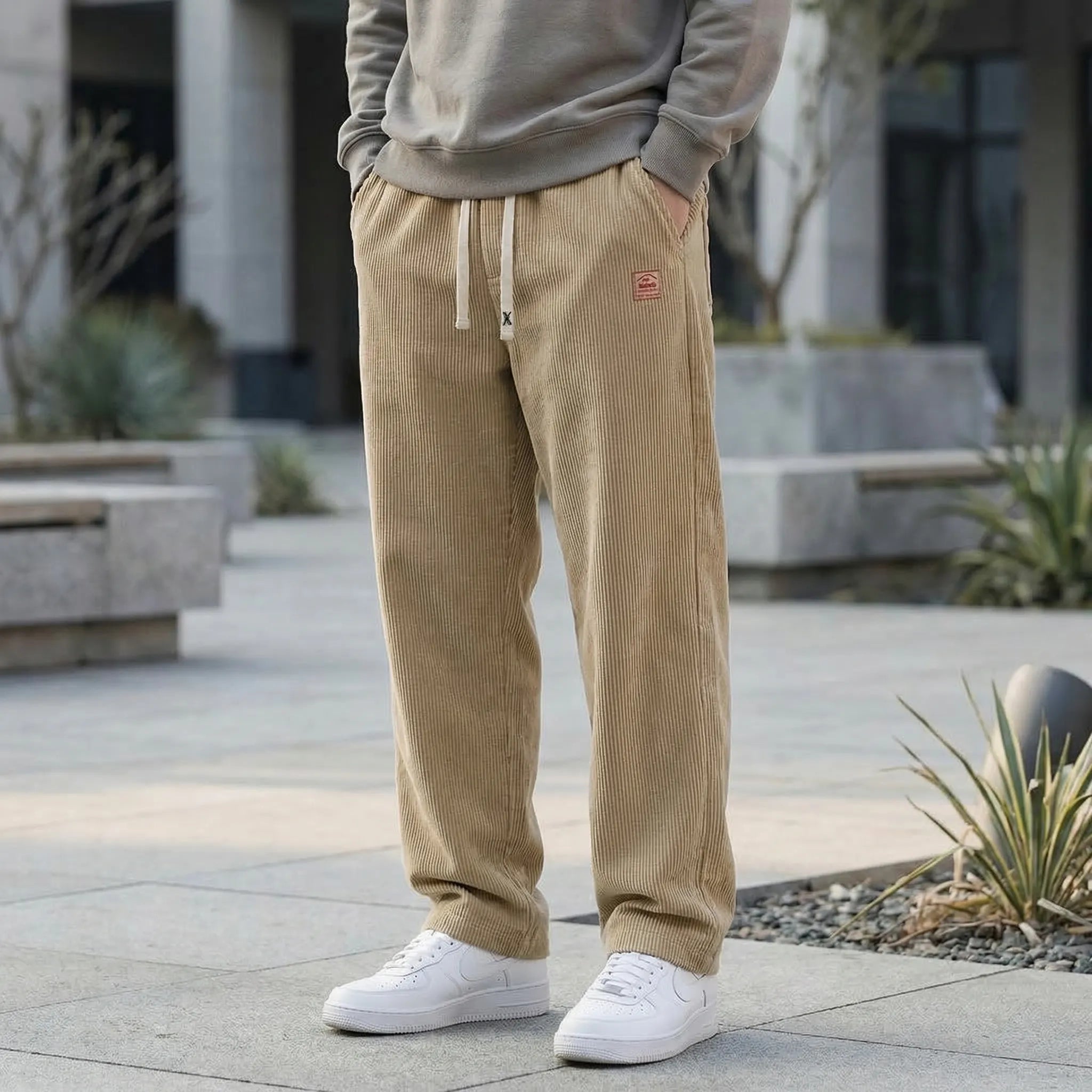 Pantalons de jogging pour homme | Pantalons larges en velours à la coupe décontractée