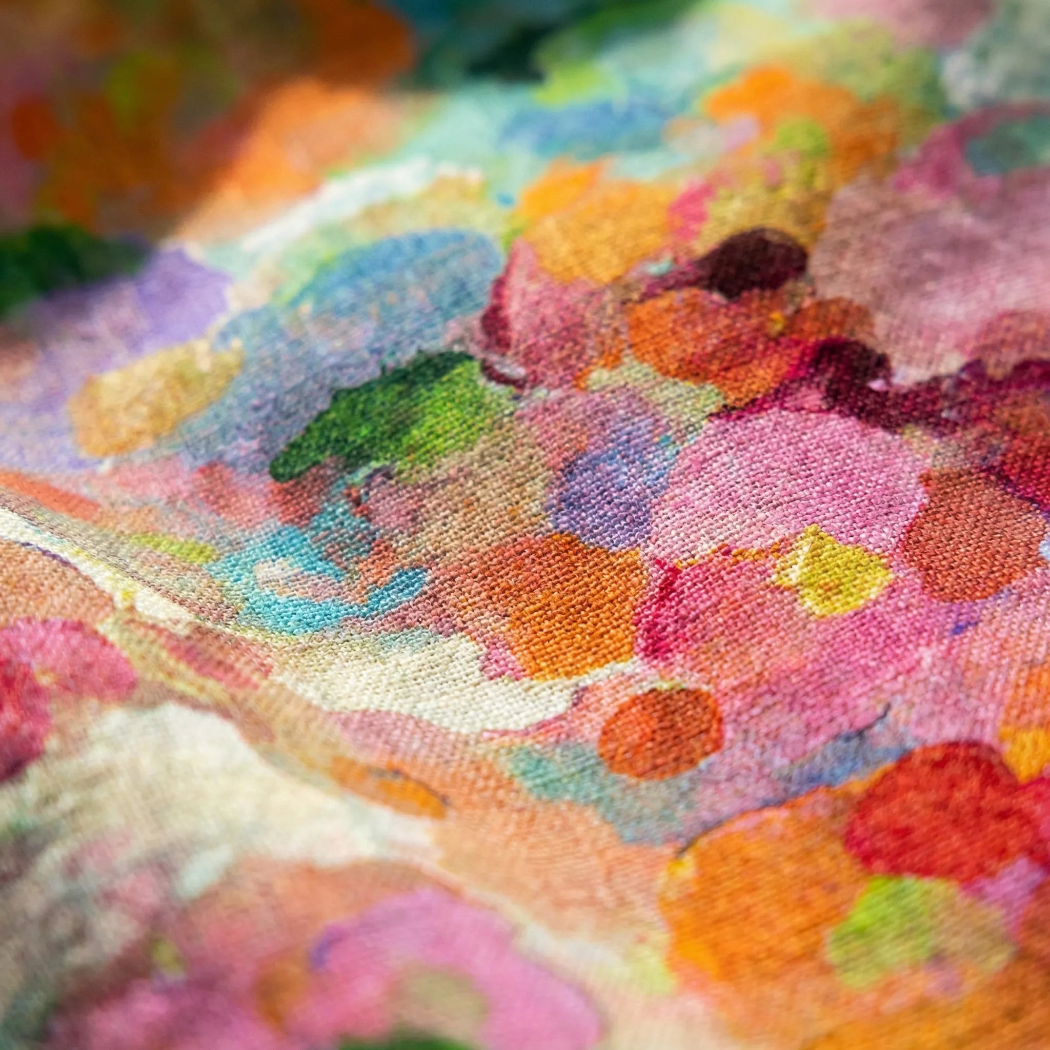 Kjole dame | Midi kjole med abstrakt print