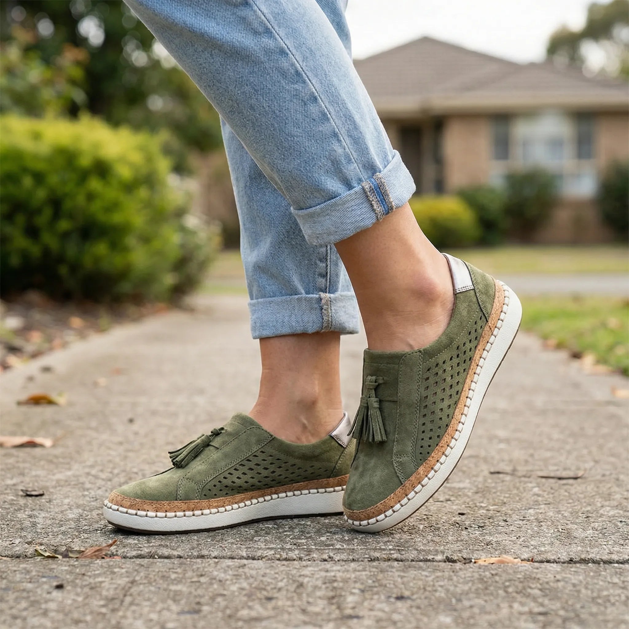 Loafers dame | Casual slip-on sko med perforering