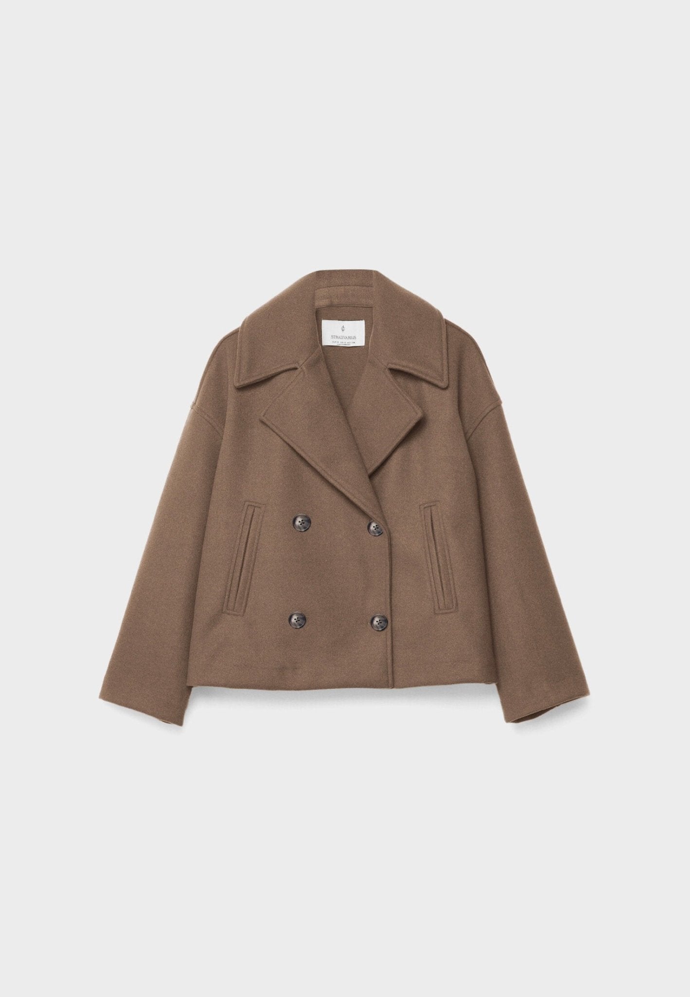 Veste mi-saison pour femme | Veste courte à double boutonnage et col