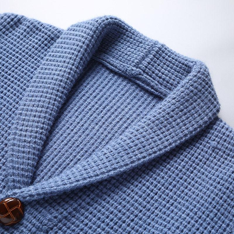 Herre cardigan | Uld strik vest med knapper