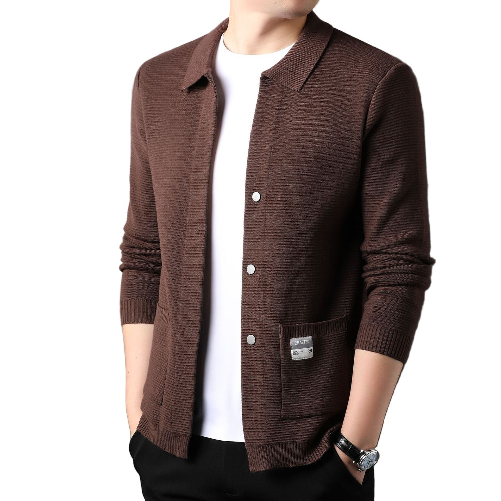 Herre cardigan | Klassisk striktrøje med knapper og tidløst design