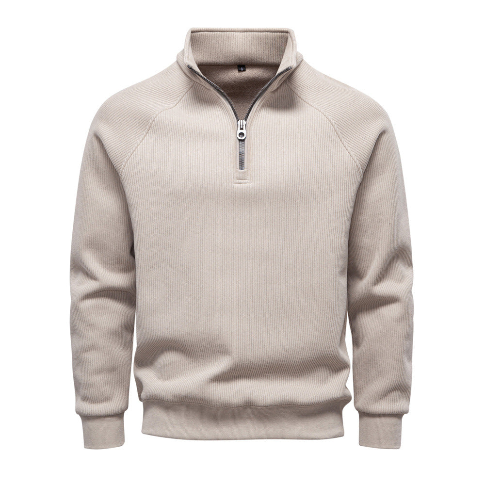 Klassisk fleece quarter zip trøje til hverdagskomfort