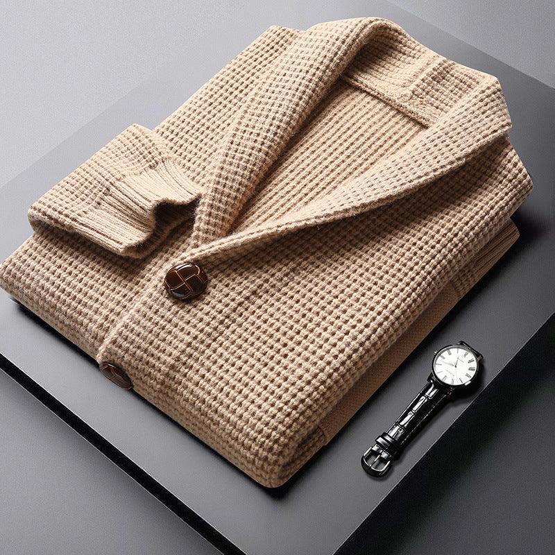 Herre cardigan | Uld strik vest med knapper