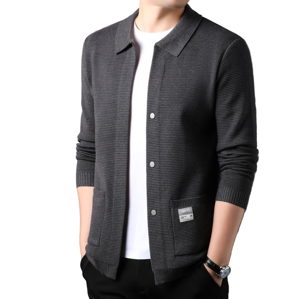 Herre cardigan | Klassisk striktrøje med knapper og tidløst design