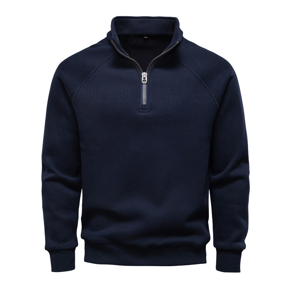 Klassisk fleece quarter zip trøje til hverdagskomfort