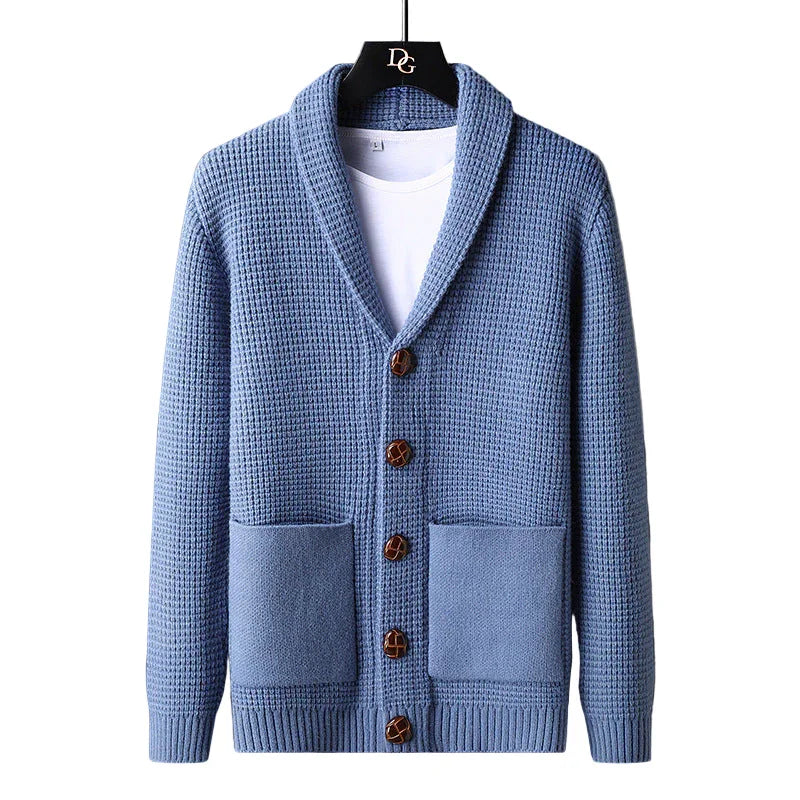 Herre cardigan | Uld strik vest med knapper