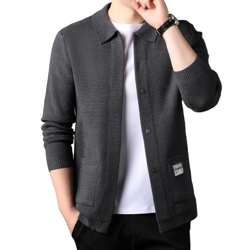 Herre cardigan | Klassisk striktrøje med knapper og tidløst design