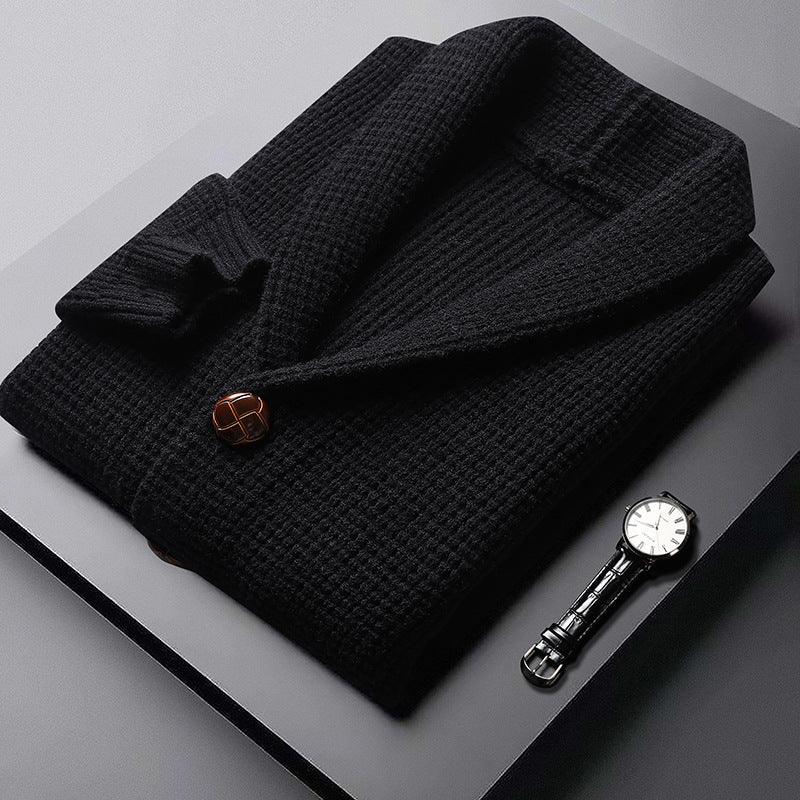 Herre cardigan | Uld strik vest med knapper