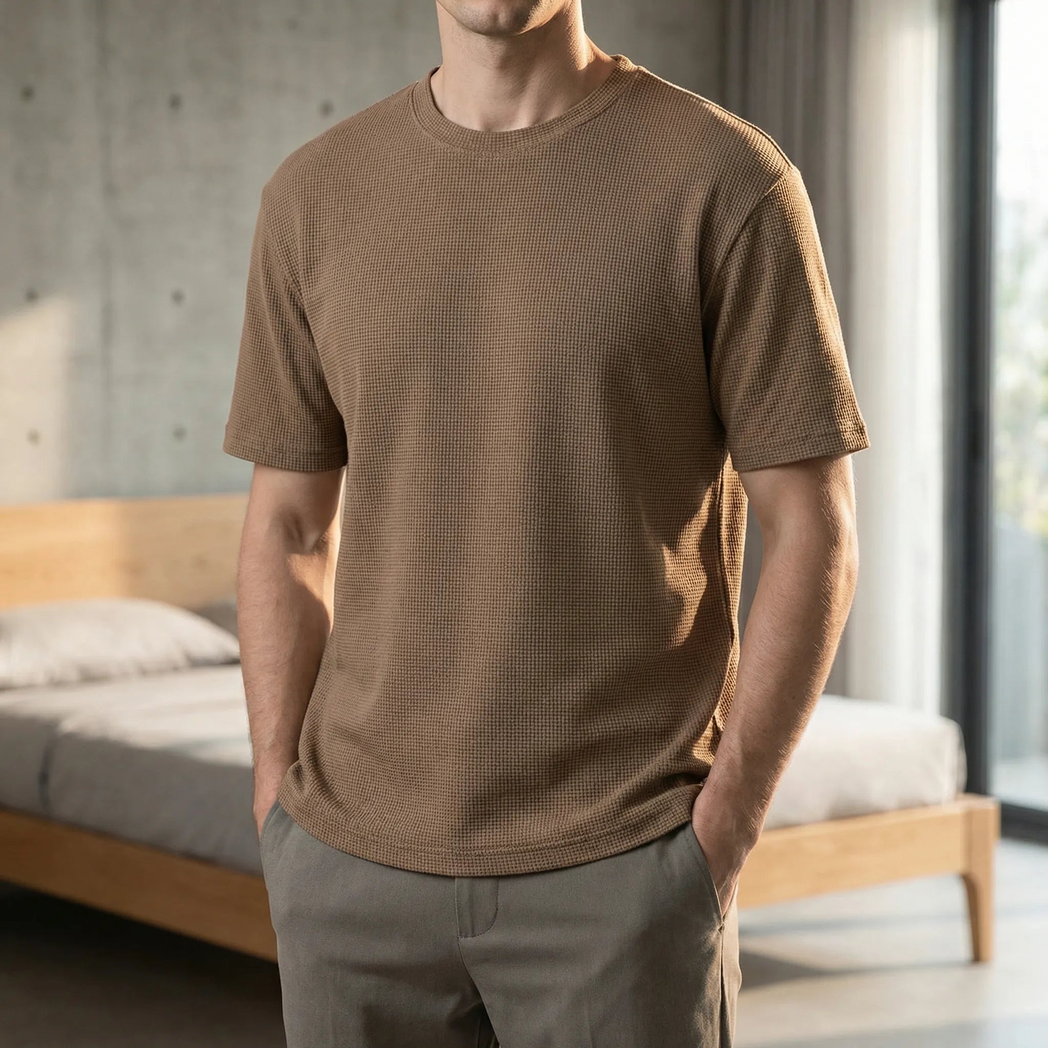 Premium T-shirt med Vaffelstruktur