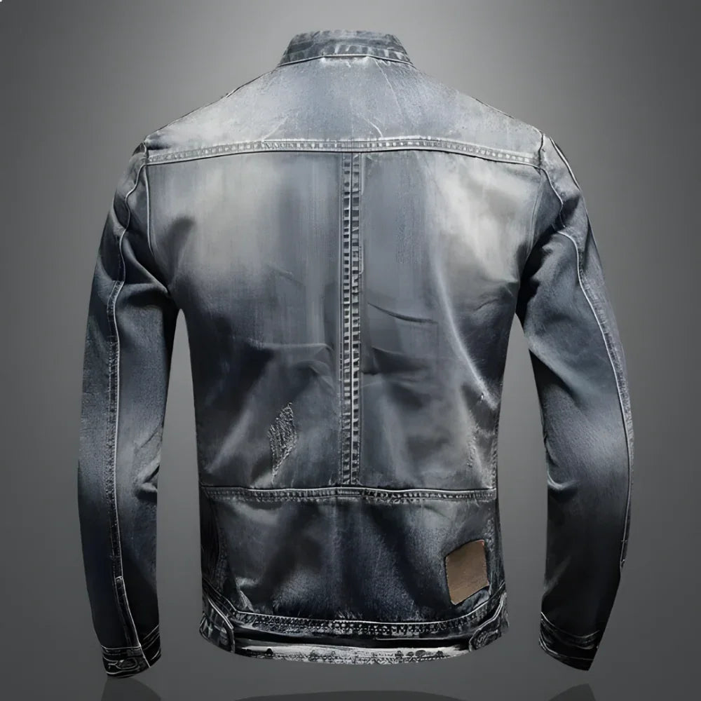 RICK | RETRO DENIMJAKKE MED LYNLÅS TIL HERRER