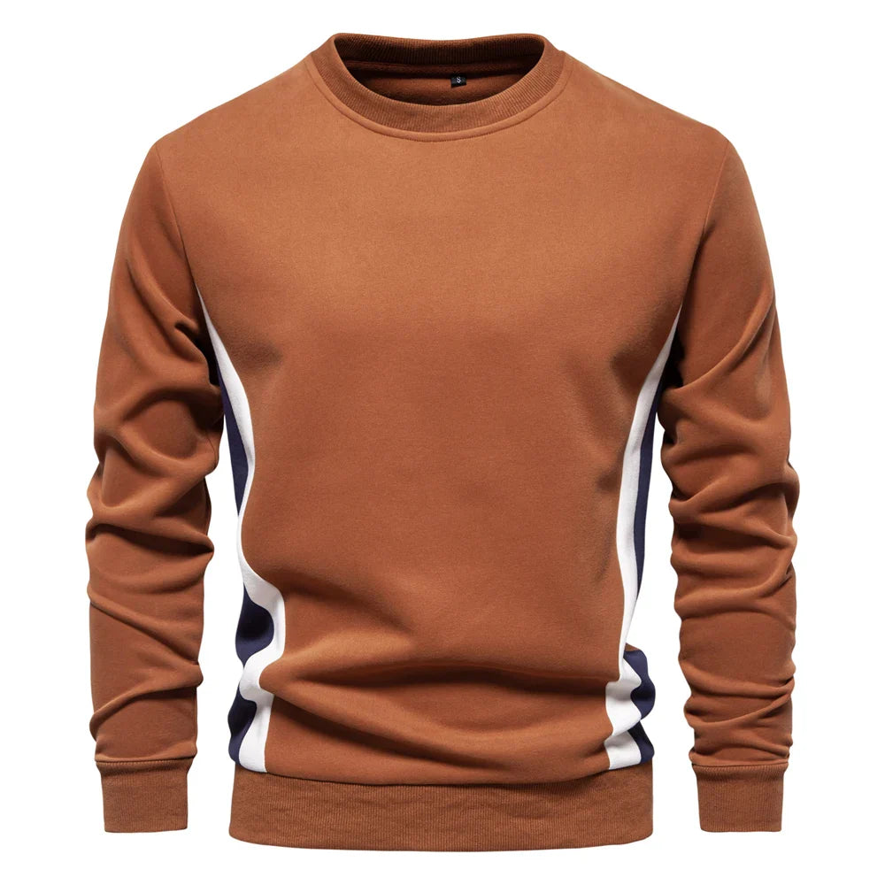Herre – Elegant strikket sweater med rund hals