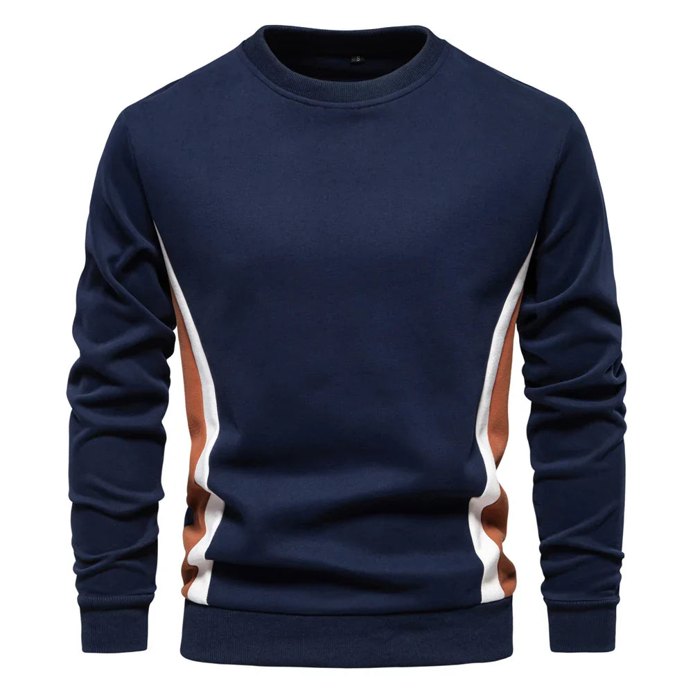 Herre – Elegant strikket sweater med rund hals