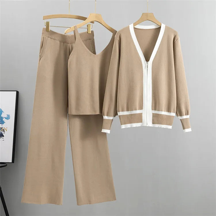 Dame loungewear sæt i blødt stof – 3-delt komfortabelt hjemmesæt