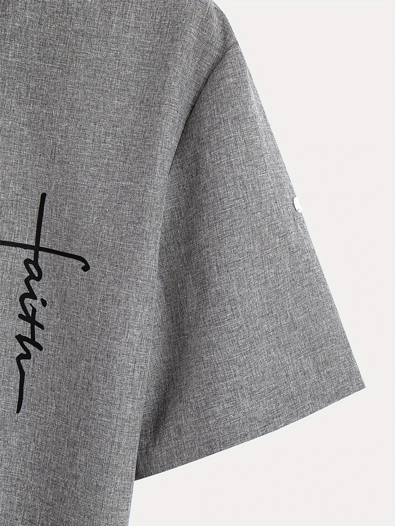 Skjorte herre | Henley shirt med korte ærmer og knapper