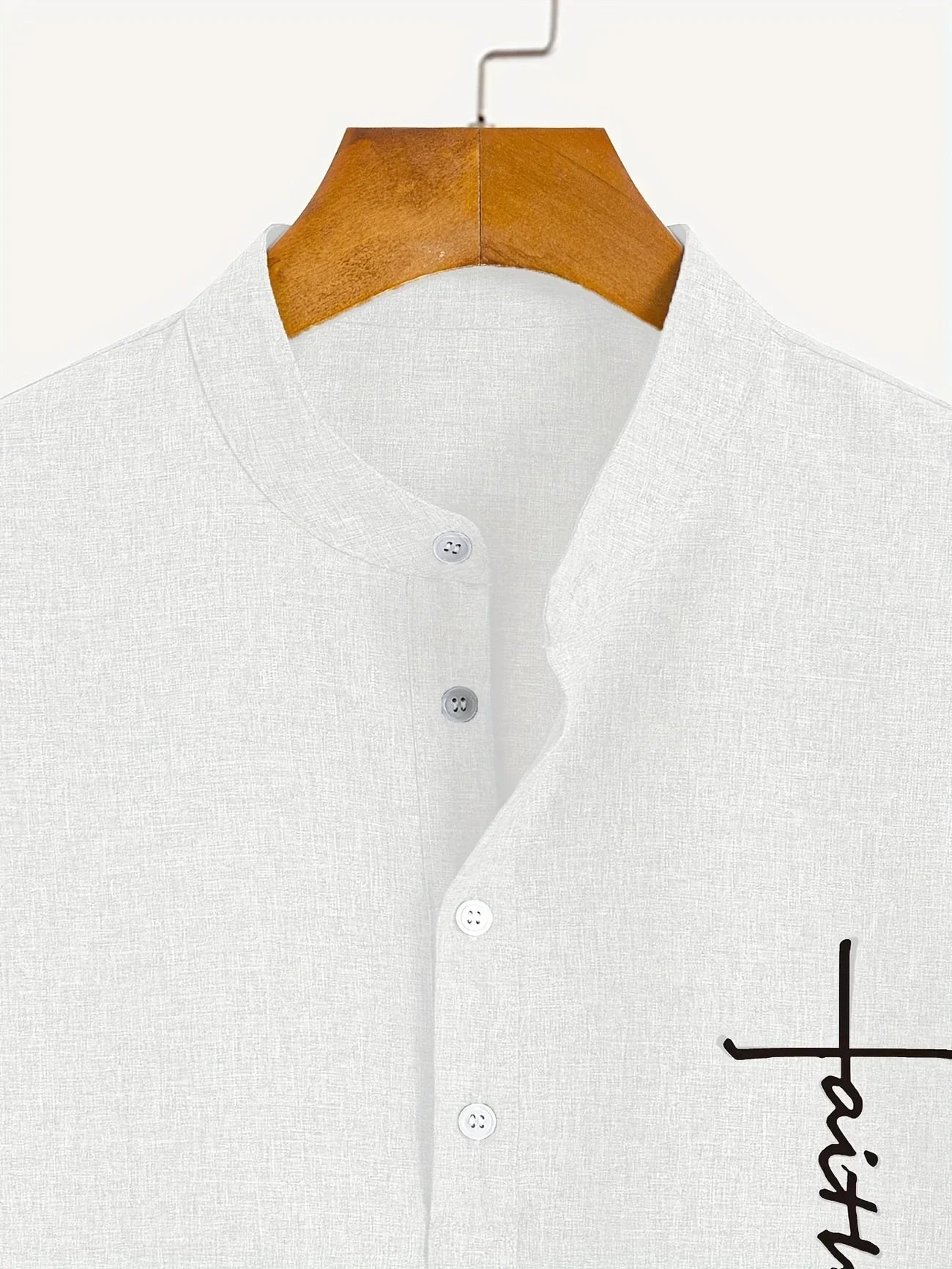 Skjorte herre | Henley shirt med korte ærmer og knapper