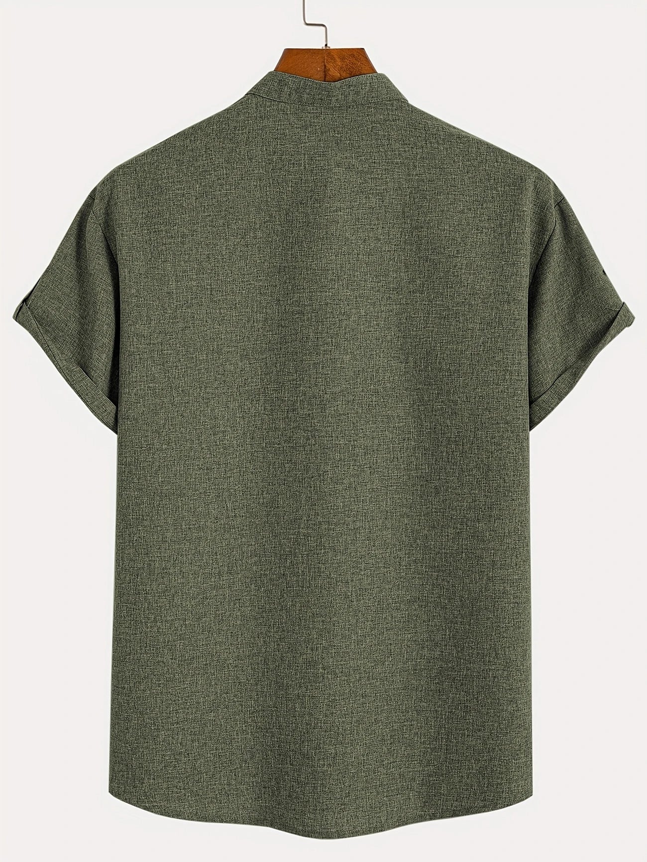 Skjorte herre | Henley shirt med korte ærmer og knapper