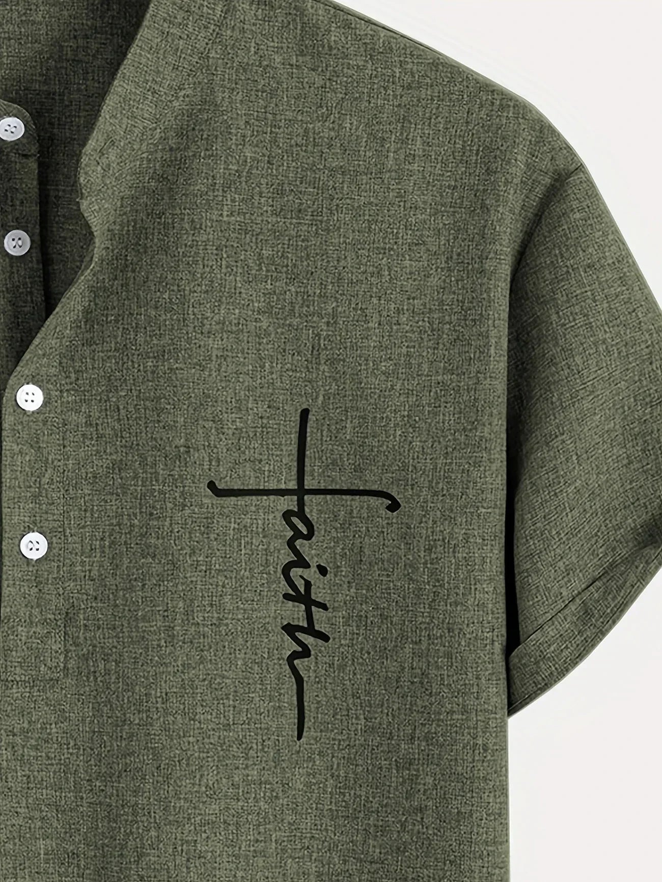 Skjorte herre | Henley shirt med korte ærmer og knapper