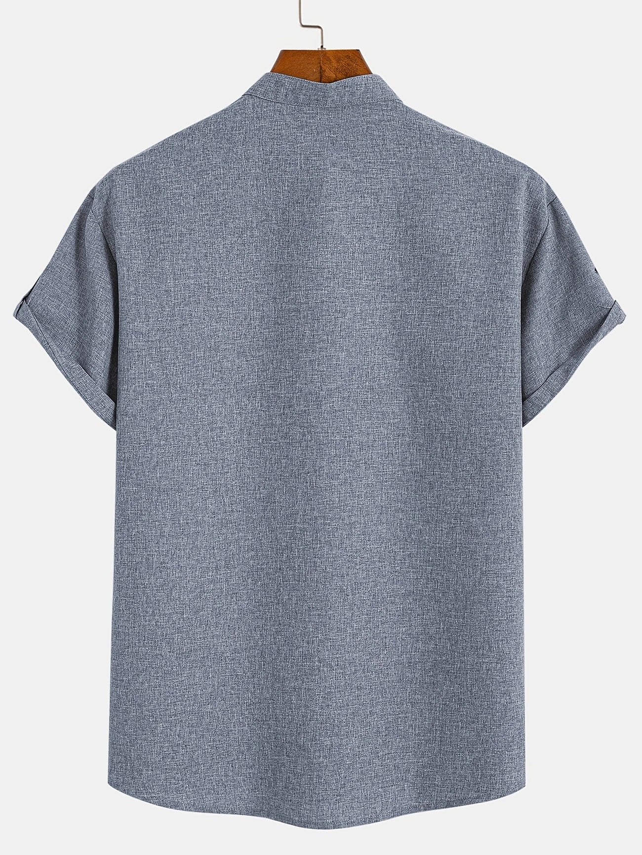 Skjorte herre | Henley shirt med korte ærmer og knapper