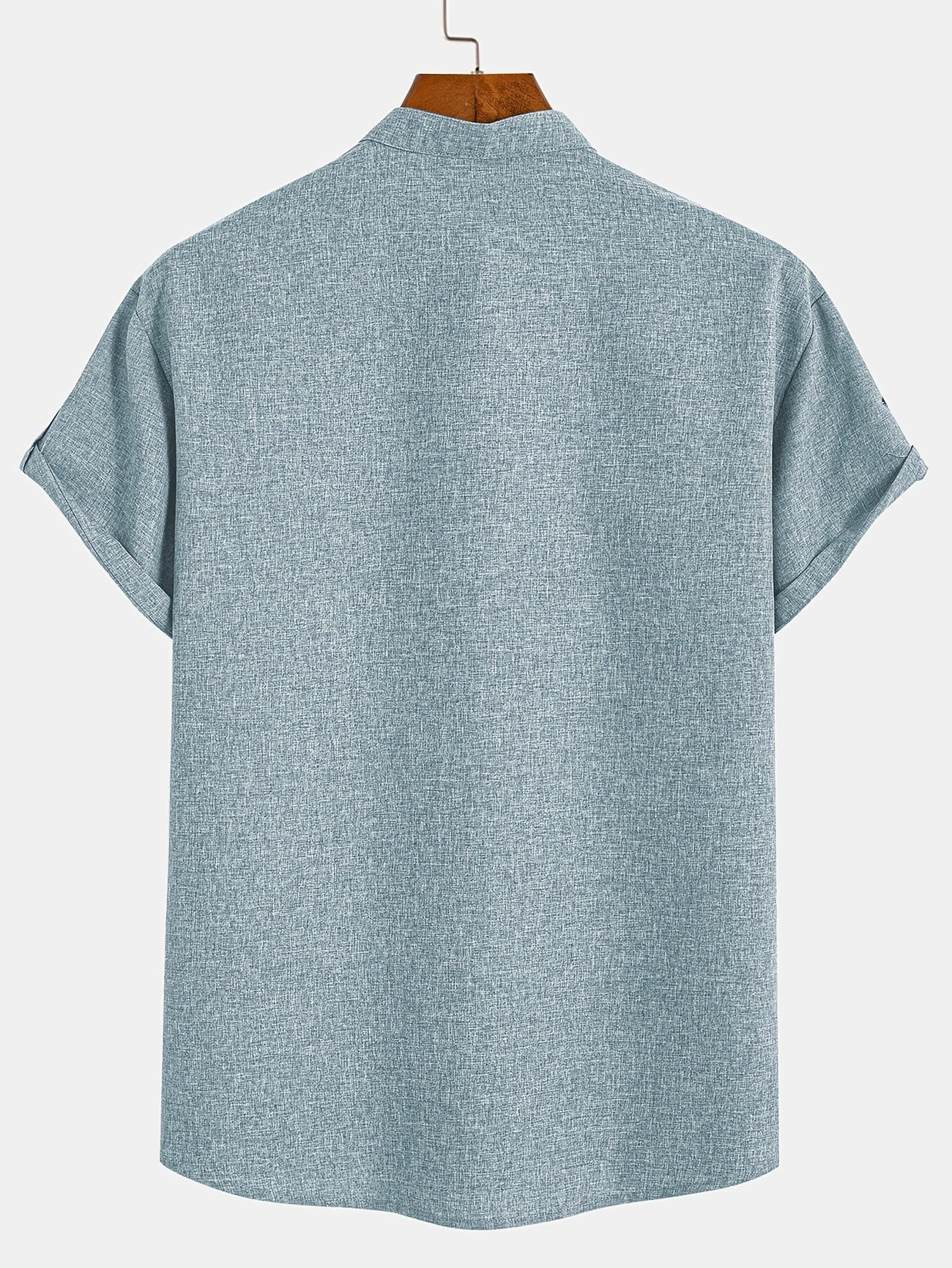 Skjorte herre | Henley shirt med korte ærmer og knapper