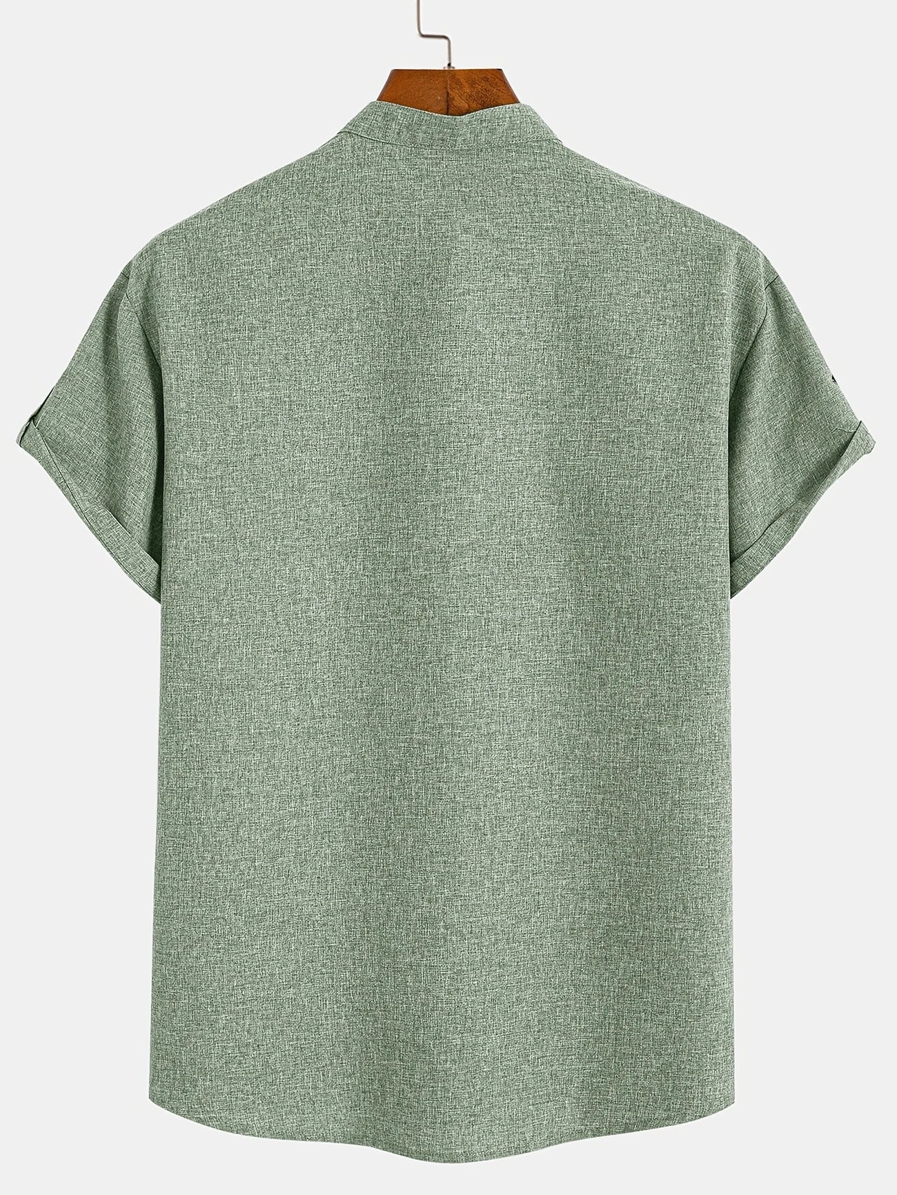 Skjorte herre | Henley shirt med korte ærmer og knapper