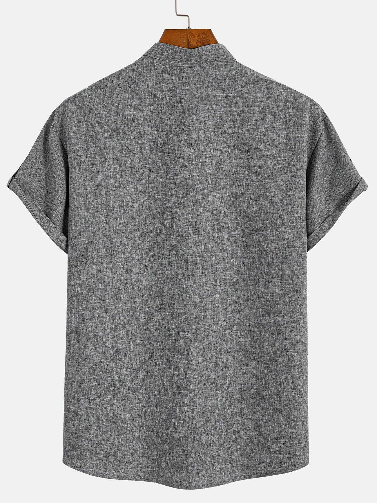 Skjorte herre | Henley shirt med korte ærmer og knapper