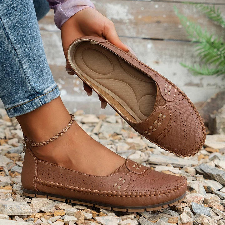 Slip-on sko dame | Komfort sko med perforering