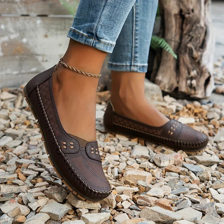 Slip-on sko dame | Komfort sko med perforering