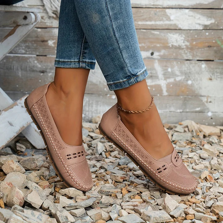Slip-on sko dame | Komfort sko med perforering