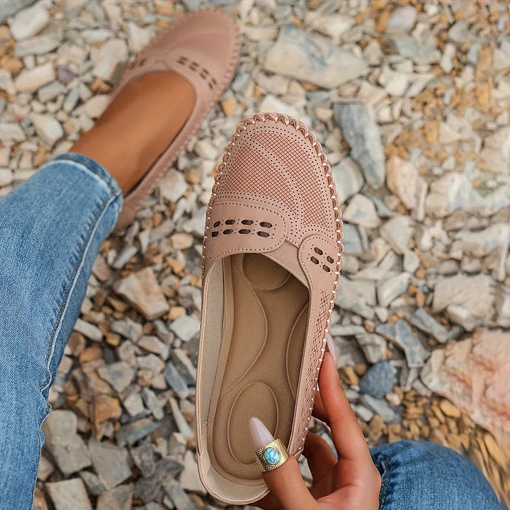 Slip-on sko dame | Komfort sko med perforering