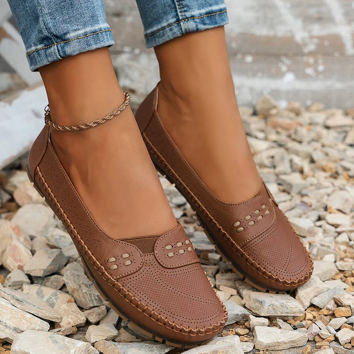 Slip-on sko dame | Komfort sko med perforering