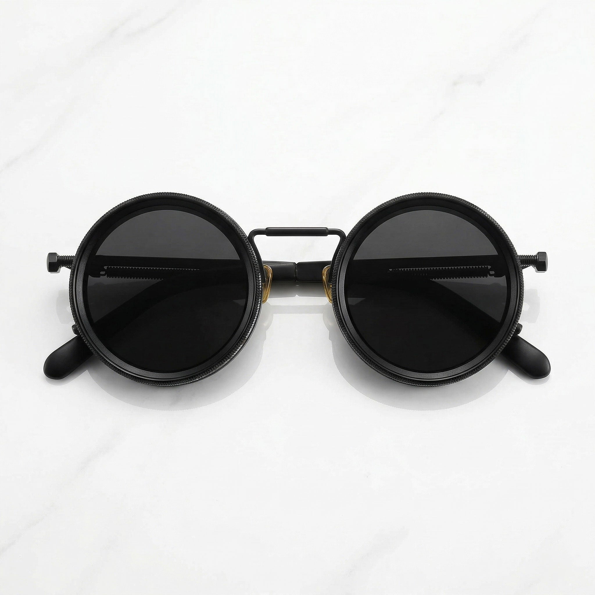 Solbriller | Runde solbriller med vintage metalstel