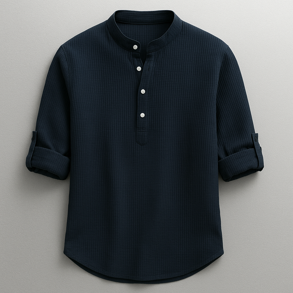T-shirt herre | Langærmet model med knaplukning