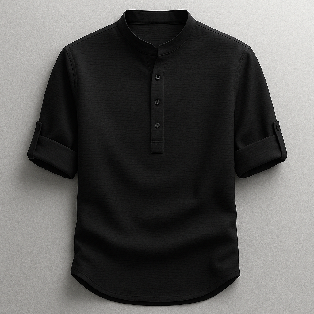 T-shirt herre | Langærmet model med knaplukning